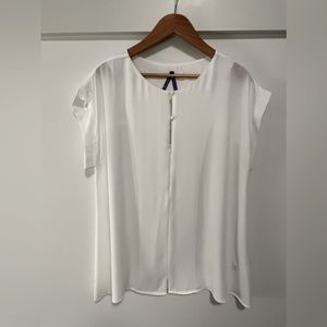 Seraphine white sleeveless maternity and nursing blouse; size 8